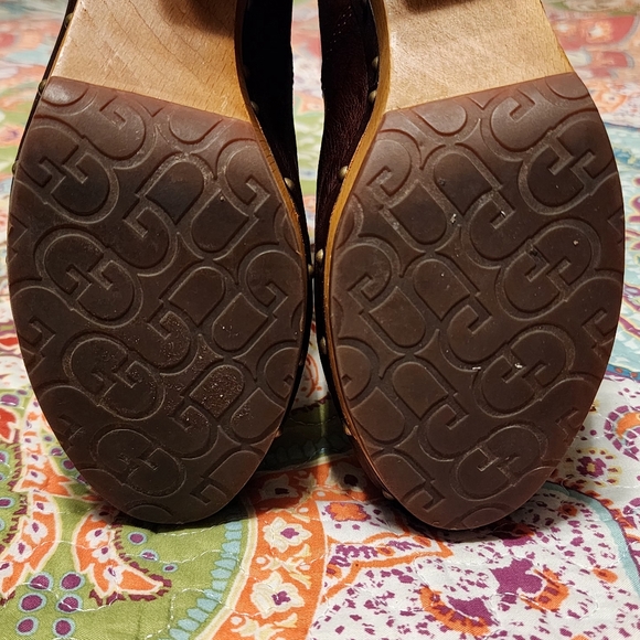 UGG Lynnea Leather Shearling Wood Clog Boots | Size 6 - Picture 13 of 16